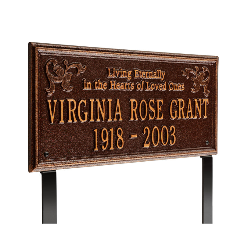 Plaque commémorative Wilmington «Living Eternally», Oui, Cuivre antique