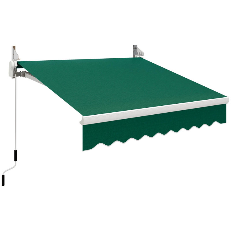 116.3"L x 96.5"W Wall Mounted Terrace Retractable Awning, 49.2" H x 98.5" W x 78.8" D, Solid Color, Blue