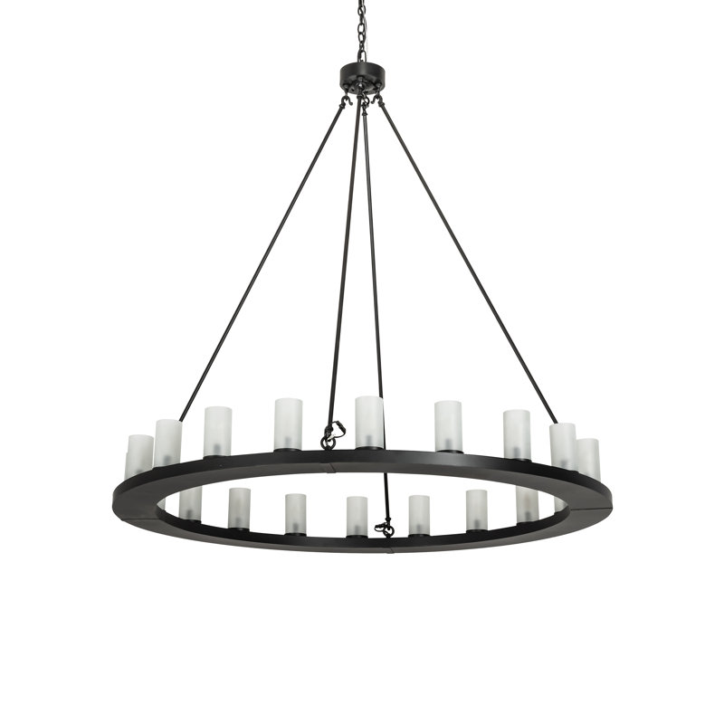 Lustre à roulettes de style bougie Varberg, l 60 po x P 60 po