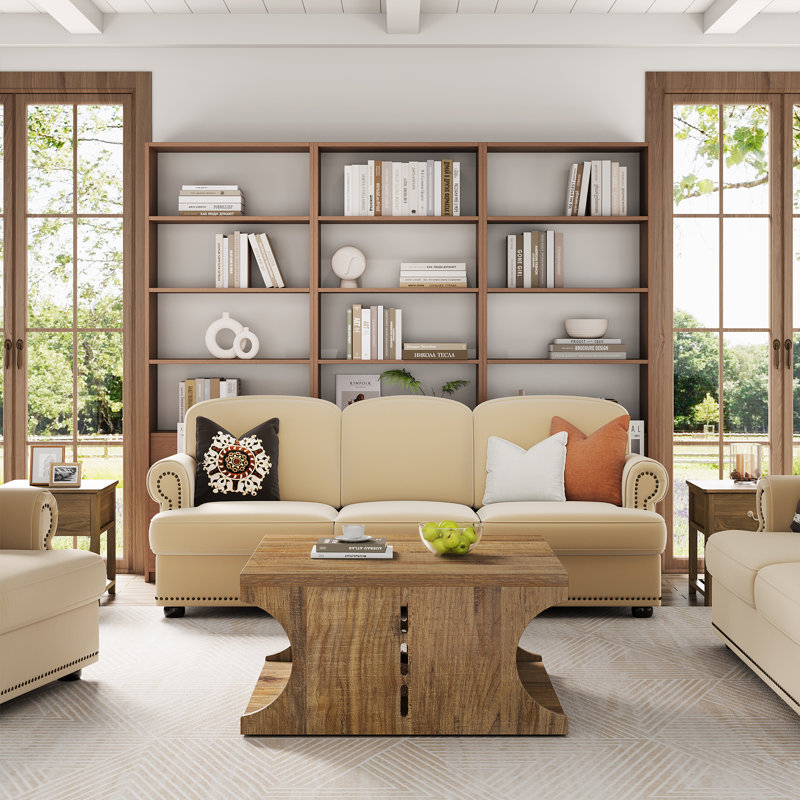 31.5'' Square Coffee Table For Living Room, Light Brown