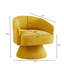 Chaise moderne à 360 degrés, fauteuil rembourré en velours jaune pour le bureau, siège confortable et chambre pivotante confortable avec matériaux, look élégant et rotatif