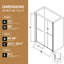 Paillasson 48 po x 72 po Paillasson de douche coulissant en aluminium noir
