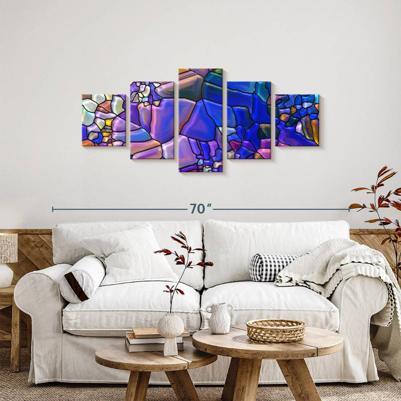 Stained Glass Gleaves, 24" H x 55" W