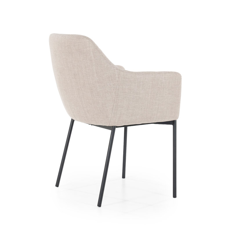Upholstered Arm Chair, Light Brown