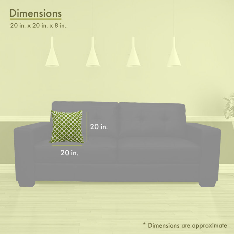 Coussin Bamboo, H 20 po x l 20 po x P 8 po, Sauge