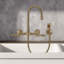 Whitehaus Collection Wall Mount Faucet with Gooseneck Swivel Spout and Solid Brass Side Spray-1623521453-1711300157