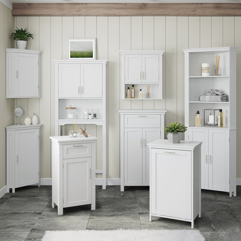 White MDF Two-Door Wall Mount Medicine Cabinet