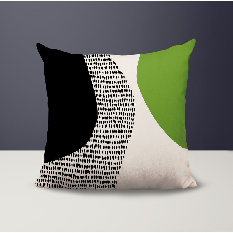 Coussin carré intérieur / extérieur pia, 19"H x 19"W, Chartreuse / noir / blanc cassé