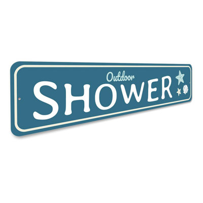 Outdoor Shower Beach Aluminum Sign