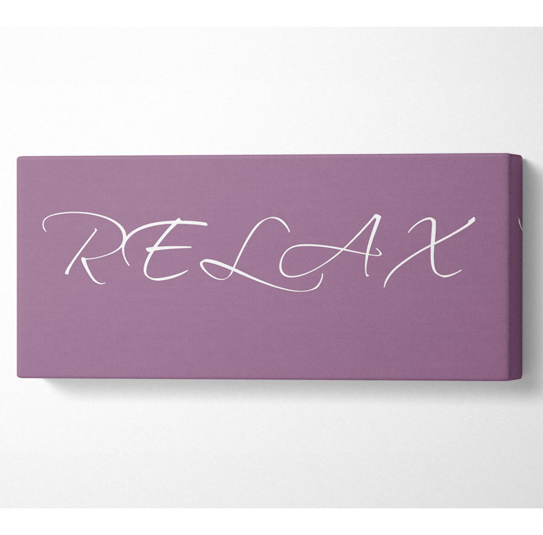 Badezimmer Zitat Relax Dusty Pink - Wrapped Canvas Typografie