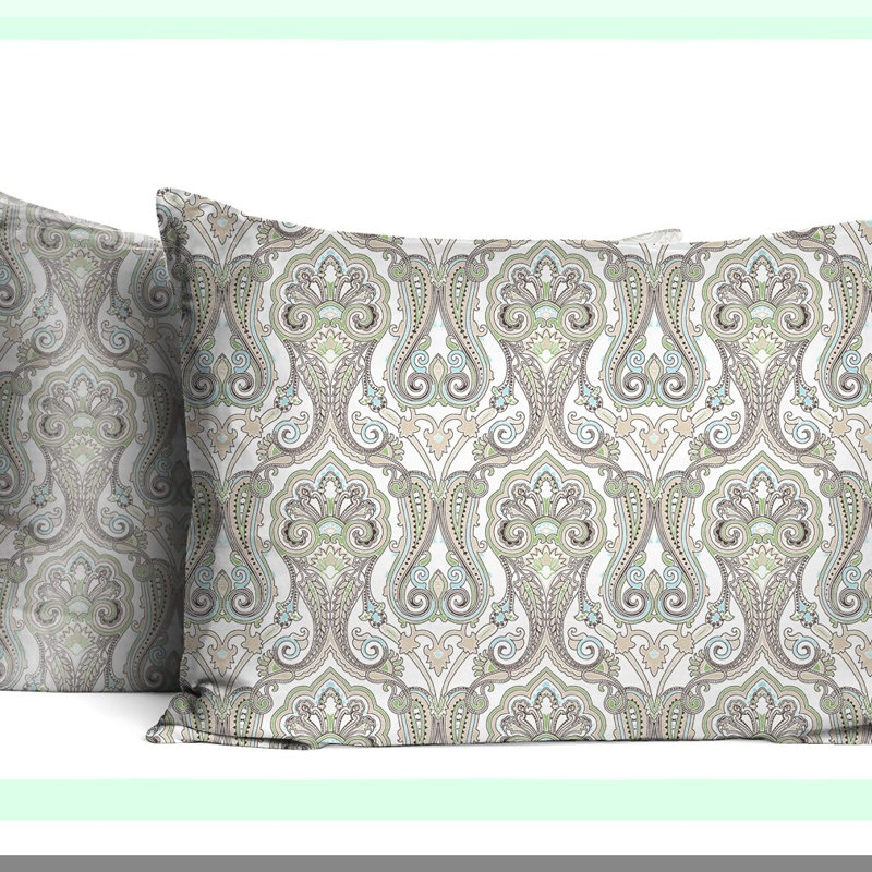 Paisley Dream 170 GSM Flannel Sheet Set - Cozy, Soft, Warm Bedding for Winter Nights - Luxurious Paisley Pattern - Queen Size - Breathable Cotton Fabric