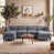 Blue Grey Chenille