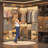 71'' - 110'' W Closet System with Wooden Drawers and Hanging Rods-1538658820