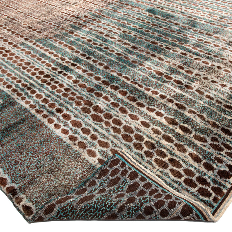 Blue Casablanca Moroccan Wool Rug - 12'10" x 19'10"