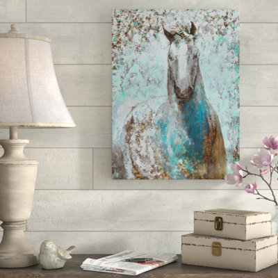 « cheval i », reproduction de peinture à l’acrylique sur toile tendue