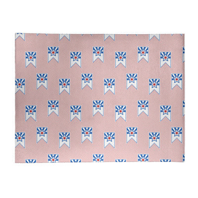 Tapis de zone rouge/bleu fait main