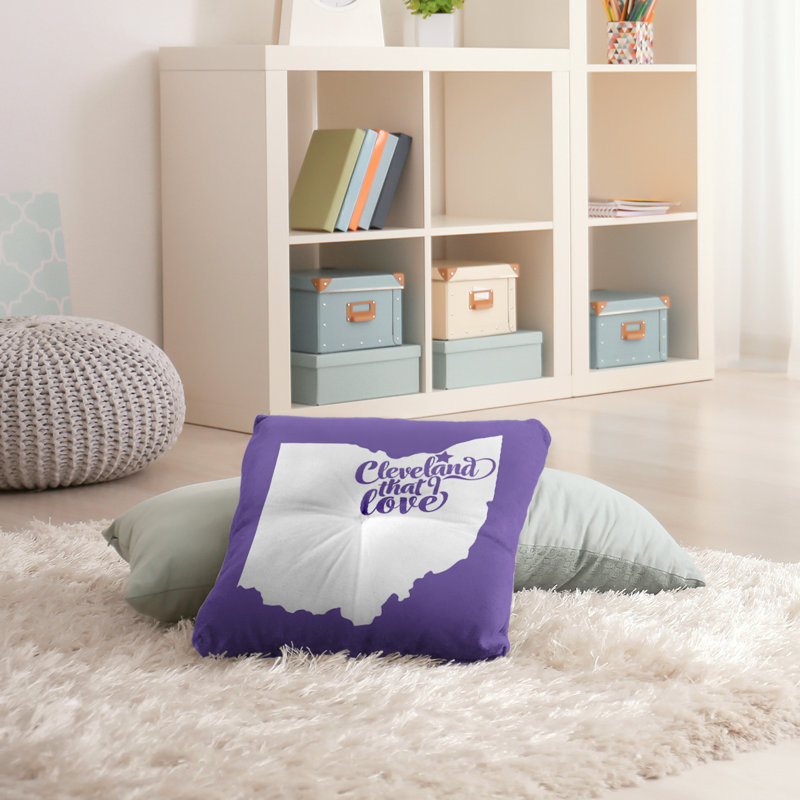 Coussin de plancher touffeté, 30 po x 30 po, Mauve, Cleveland