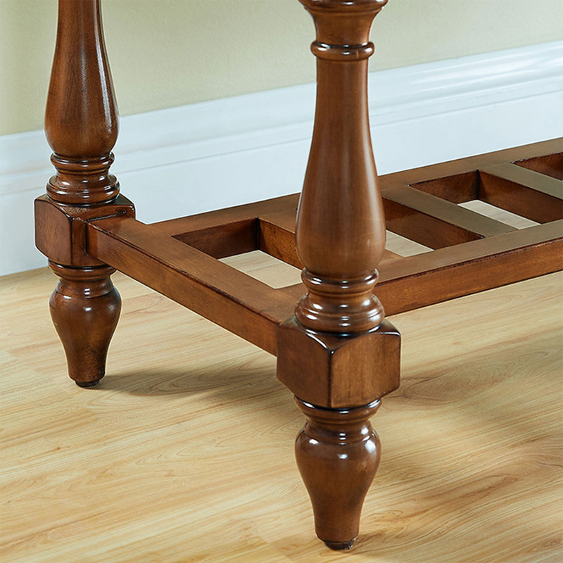 Banc rembourré en noyer, H 19,09 po x l 39,37 po x P 14,17 po