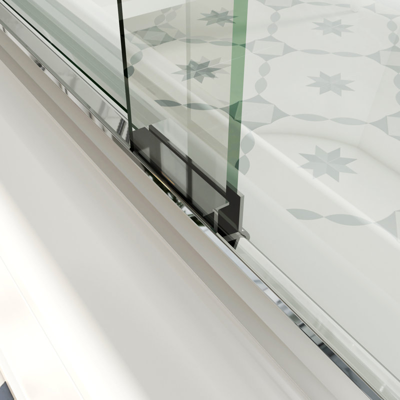 Opal Mirage MCOCOD 60" W x 60" H Double Smooth Sliding Semi-Frame Tub Door with Clear Glass, Chrome