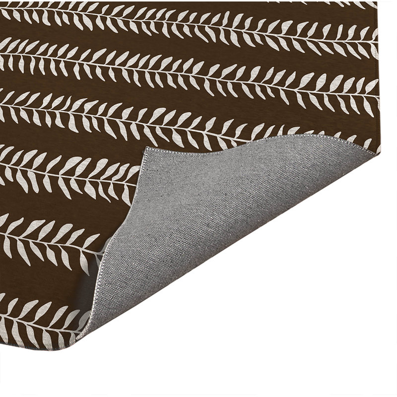 Tapis de cuisine Mystic Ivy, Rectangle 2' x 3', Mocha Brown Floral