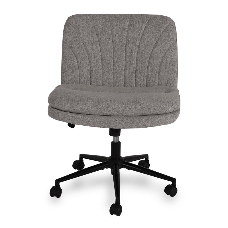 Chaise de bureau Tarrel, Gris, Mélange de lin