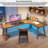 Rustic Solid Wood L - Shaped Desk-1217325565