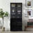 Pantry Cabinet With Glass Doors and LED For Great Showcase,a deep drawer and 3 adjustable shelves for all storage needs-1439924838