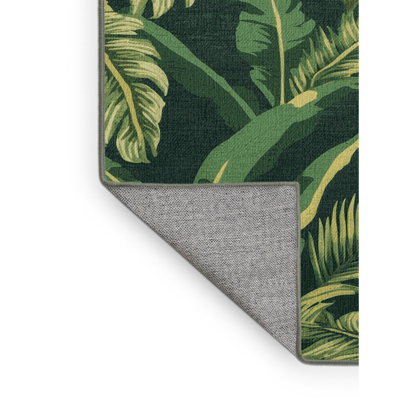 Washable Banana Leaves Hawaiian Area Rug, Rectangle 8' x 12'