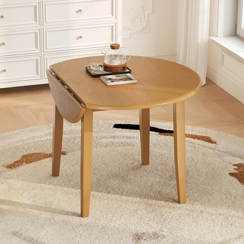 Table de salle à manger extensible ronde pour 2 à 4 personnes, table de salle à manger pliante en bois avec taille réglable, conception peu encombrante