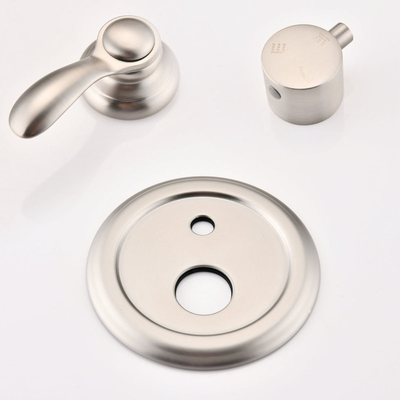 Brushed Nickel Bathroom Shower With Knob Handle, Body Spray And 360-degree Head In 4 Sprays Finish, Brushed Nickel