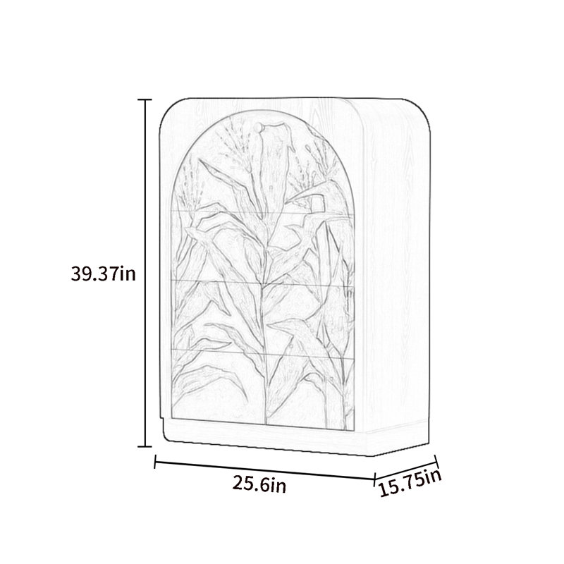 Three-Drawer Single-Door Accent Cabinet
