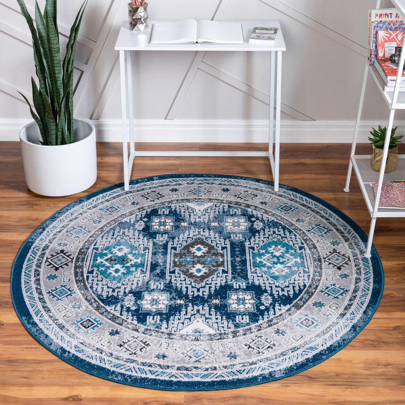 Dota Geometric Indoor Rug, Round 8'