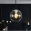 Luminaire suspendu sphère en verre martelé 1 lumière avec verre transparent martelé-305326577