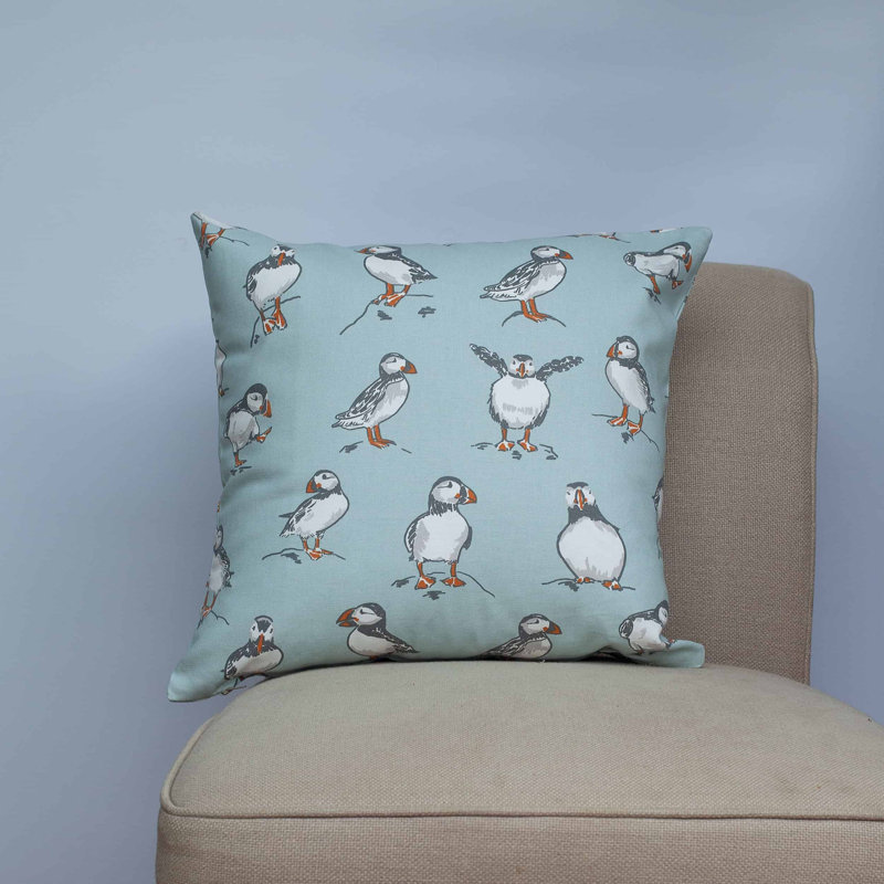 Animal Print Blue Cushion, 43x43cm, Feather filled