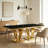 Rectangular Dining Table with Diamond-Shaped Base-1842300803