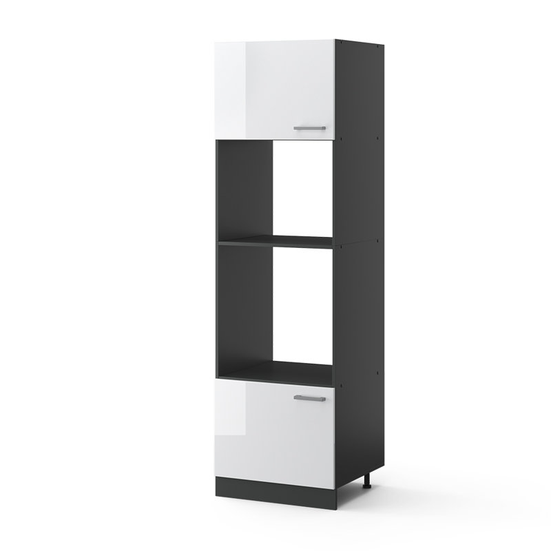 Biagio 207Cm H x 60Cm W x 57Cm D Oak Kitchen Unit, White/Grey