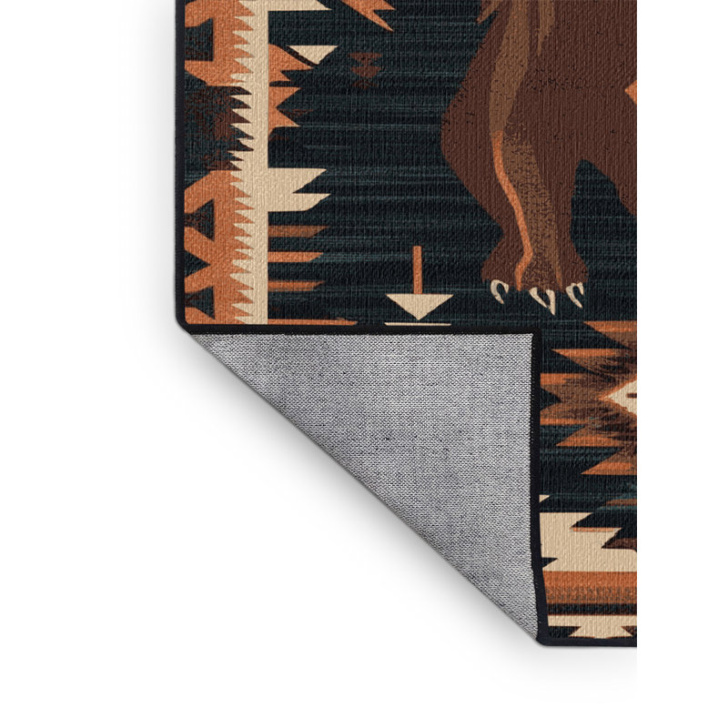  Washable Chupacabra Southwestern Area Rug