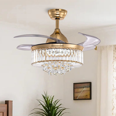 Houstyn Dimmable Crystal Ceiling Fan