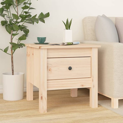 Coffee Table Console Side Table with Storage Drawer Solid Wood Pine