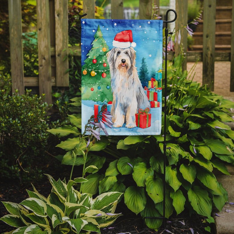 Drapeau de Noël Bearied Collie, H 15,5 po x l 11,25 po
