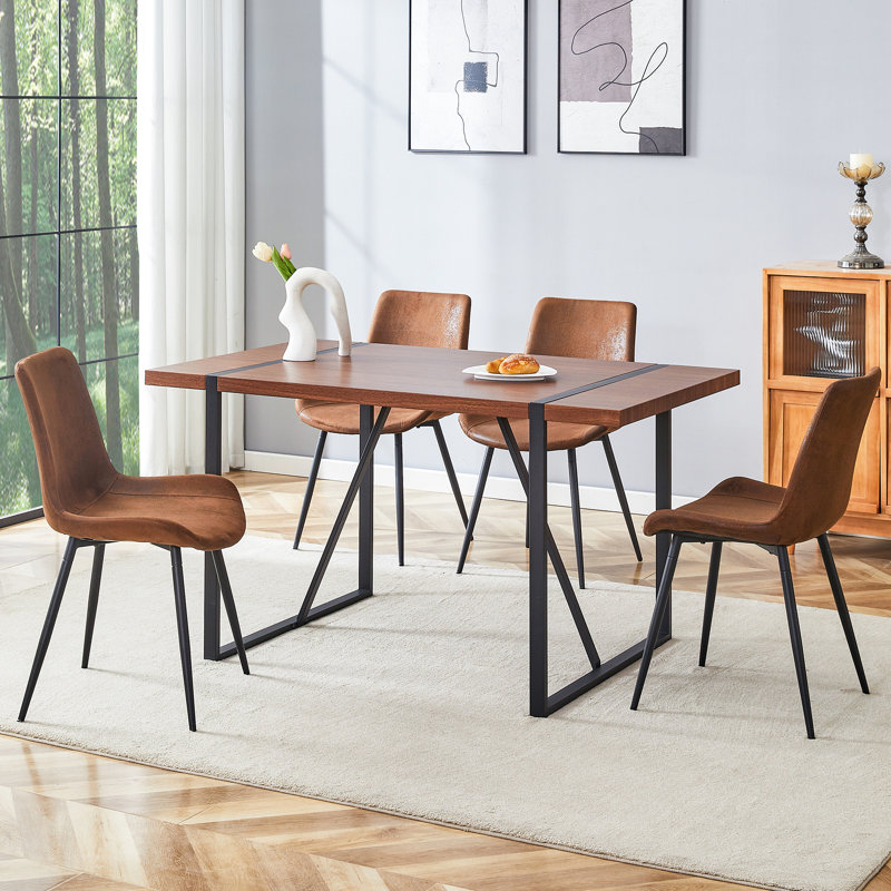 Rectangular Pedestal Dining Table Set, 5