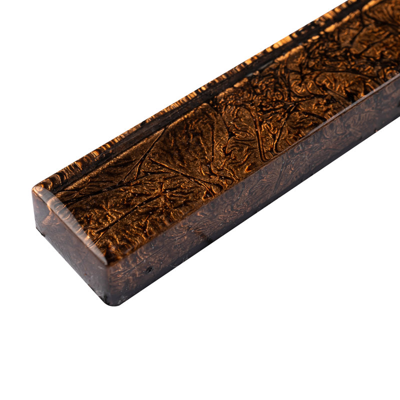 Pencil 12'' x 0.5'' Glass Border Tile, Amber