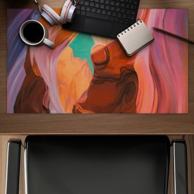 Inside view of antelope canyon - 14.00"x24.25" Desk mat