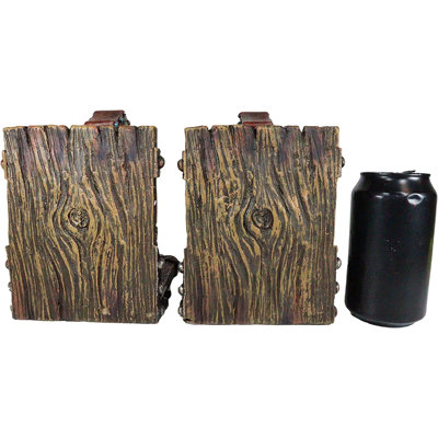 Breakwater Bay rustique, étoile de l'Ouest turquoise avec fers à cheval, cordes tressées croisées, serre-livres décoratifs, ensemble de faux bois flottant, sculptures en bois