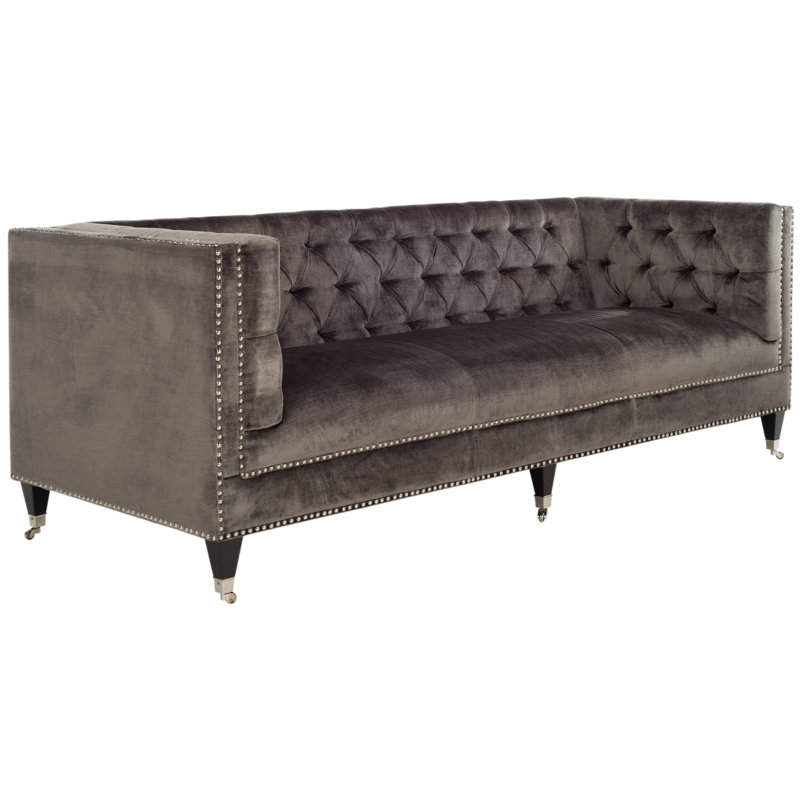 Tyrone Upholstered 84.3'' Sofa, Bella Gray Velvet
