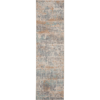 Abstract Area Rug in Beige/Blue