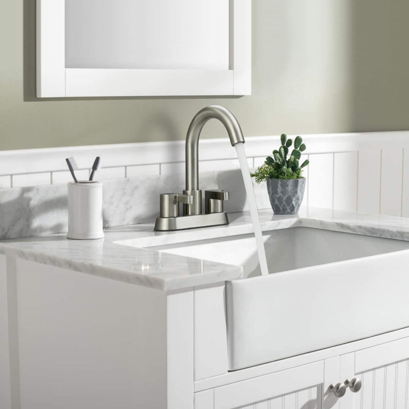 Bathroom faucet with 360 degree turn spout, Brushed Nickel
