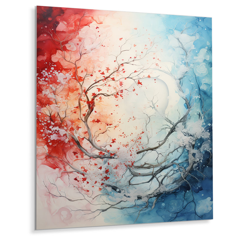 Fire And Ice Tachisme Tree I - Tachisme Metal Wall Art, 20" H x 12" W x 1" D