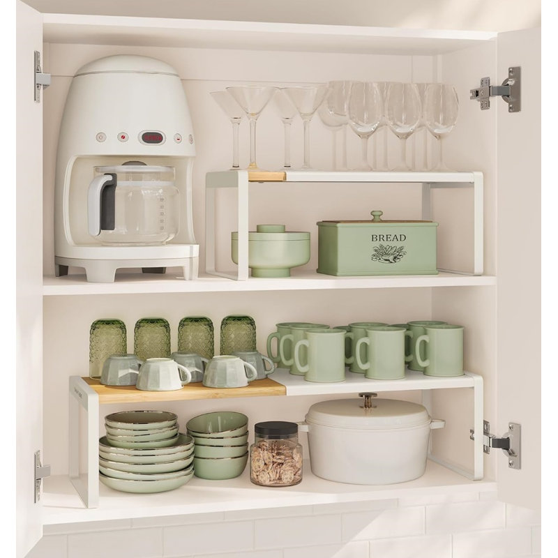 Freestanding Spice Rack with Adjustable Racks, White