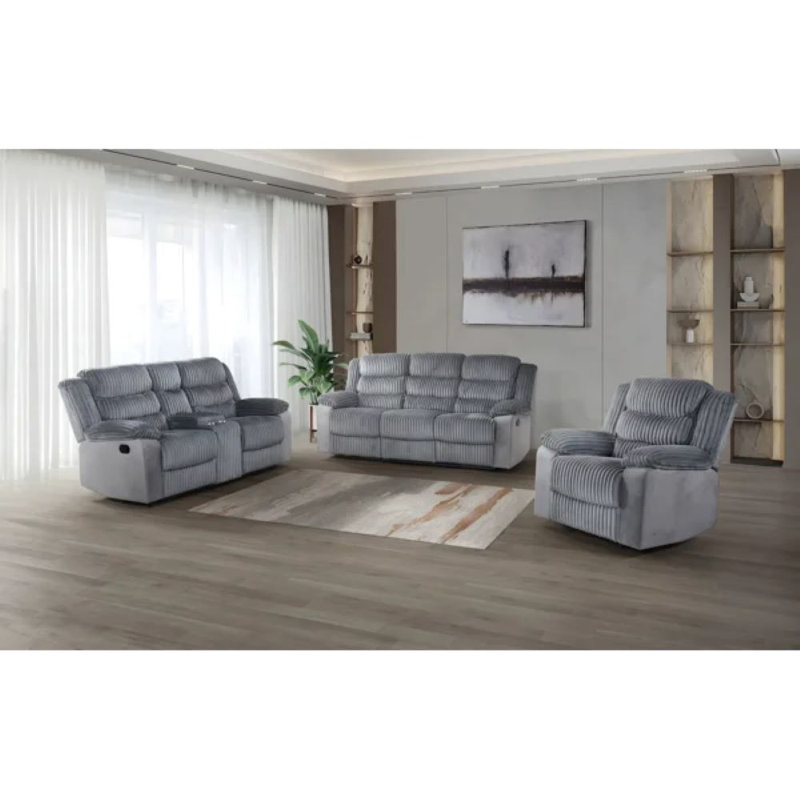 Ensemble de salon configurable, Gray, Polyester/Corduroy